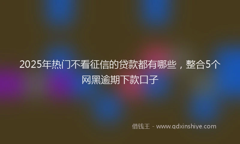 2025年热门不看征信的贷款都有哪些，整合5个网黑逾期下款口子