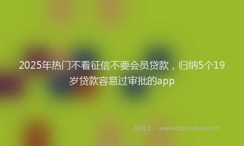 2025年热门不看征信不要会员贷款，归纳5个19岁贷款容易过审批的app