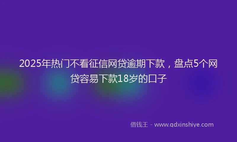 2025年热门不看征信网贷逾期下款，盘点5个网贷容易下款18岁的口子