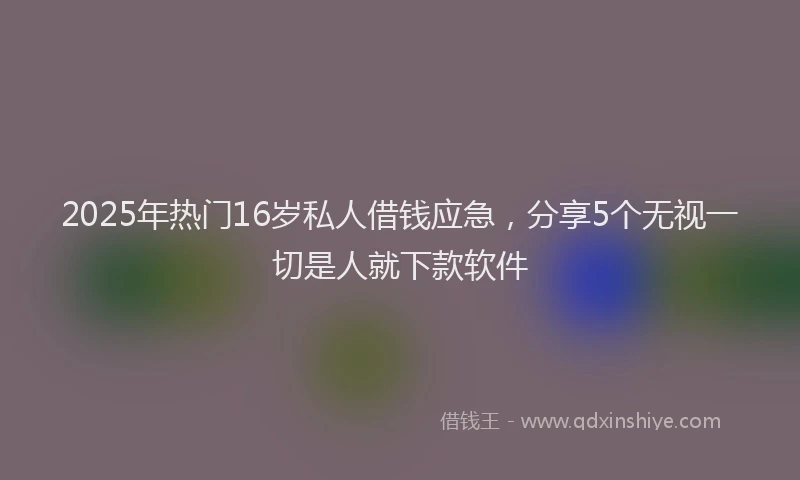 2025年热门16岁私人借钱应急，分享5个无视一切是人就下款软件