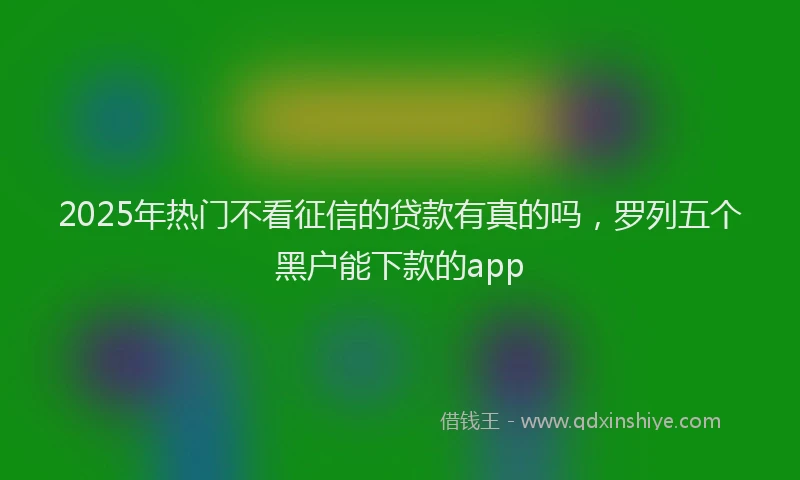 2025年热门不看征信的贷款有真的吗，罗列五个黑户能下款的app