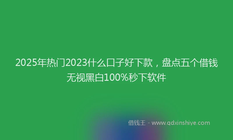 2025年热门2023什么口子好下款，盘点五个借钱无视黑白100%秒下软件
