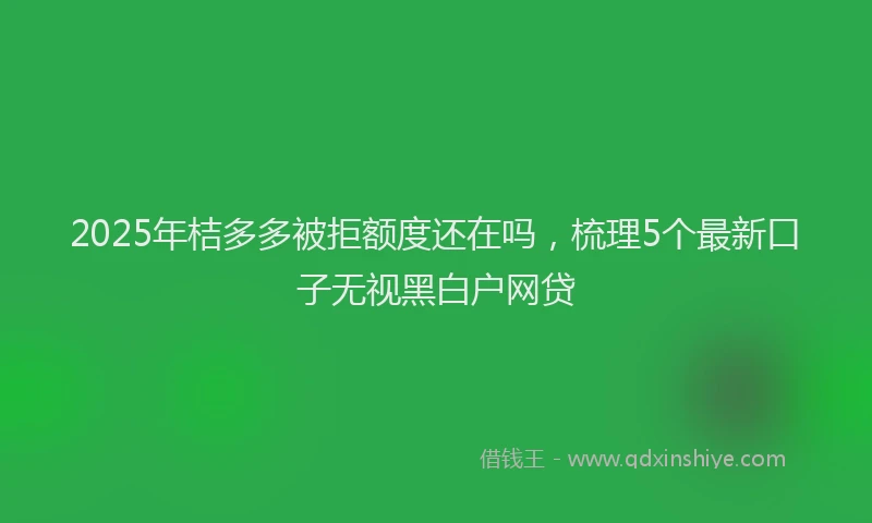 2025年桔多多被拒额度还在吗，梳理5个最新口子无视黑白户网贷