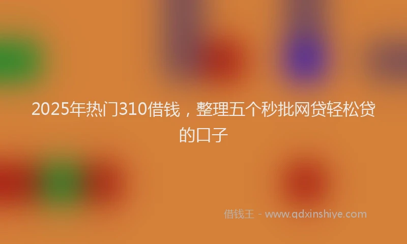 2025年热门310借钱，整理五个秒批网贷轻松贷的口子