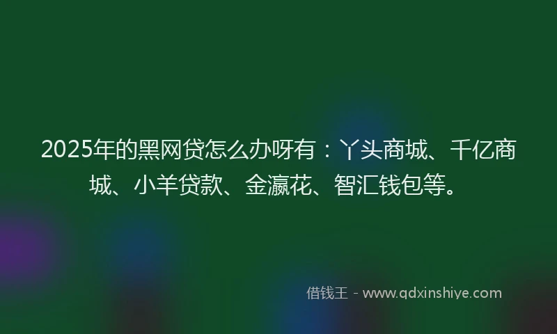 2025年的黑网贷怎么办呀有：丫头商城、千亿商城、小羊贷款、金瀛花、智汇钱包等。