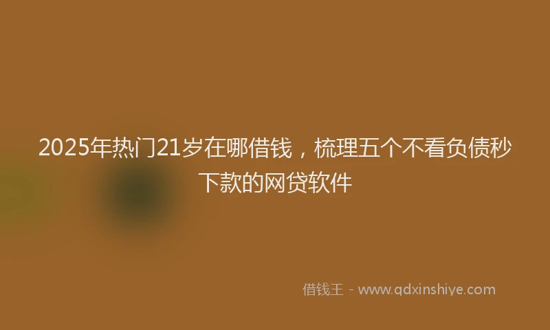 2025年热门21岁在哪借钱，梳理五个不看负债秒下款的网贷软件