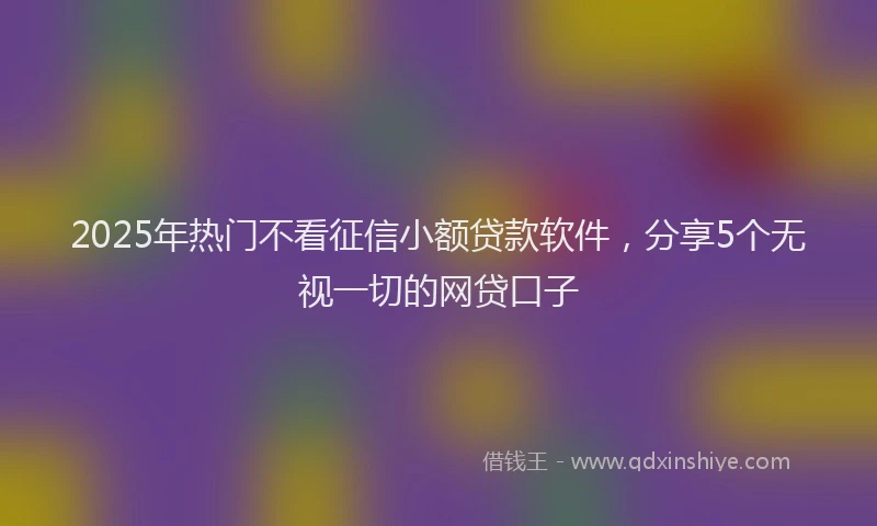 2025年热门不看征信小额贷款软件，分享5个无视一切的网贷口子