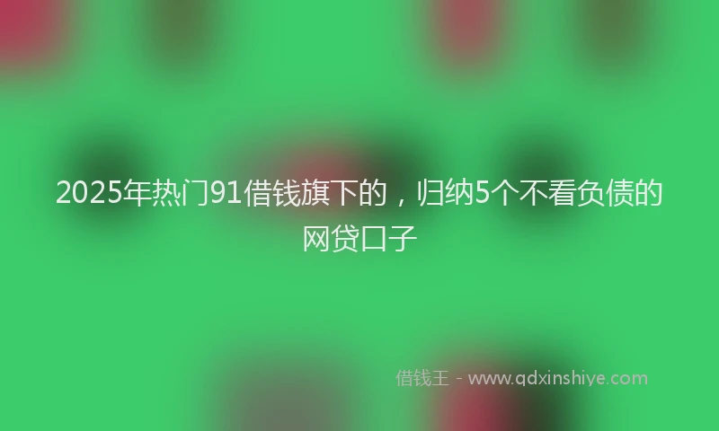 2025年热门91借钱旗下的，归纳5个不看负债的网贷口子