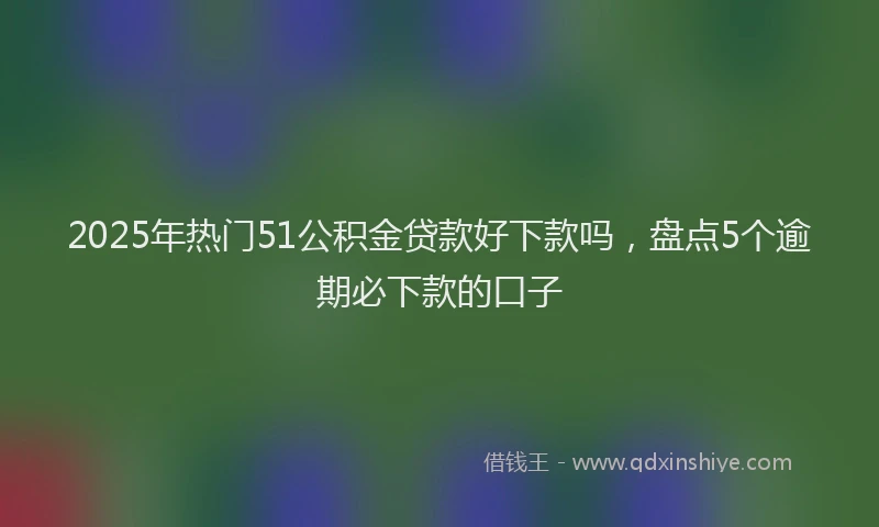 2025年热门51公积金贷款好下款吗，盘点5个逾期必下款的口子