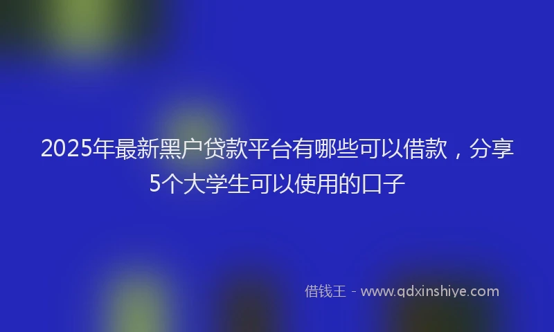 2025年最新黑户贷款平台有哪些可以借款，分享5个大学生可以使用的口子