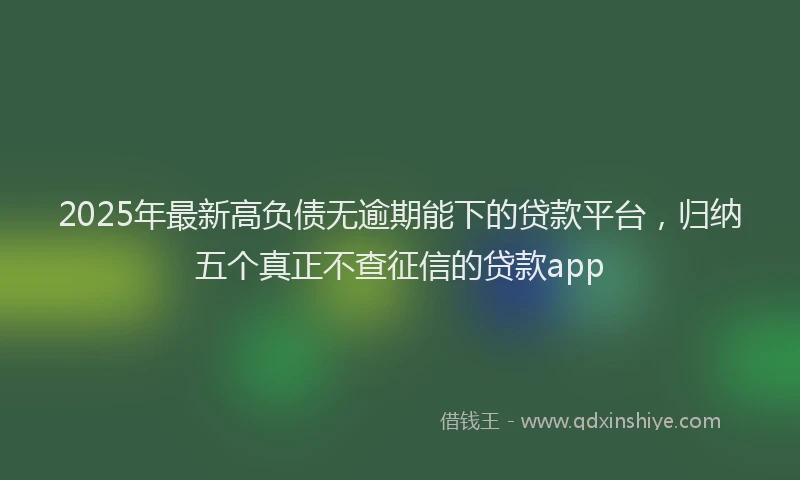 2025年最新高负债无逾期能下的贷款平台，归纳五个真正不查征信的贷款app