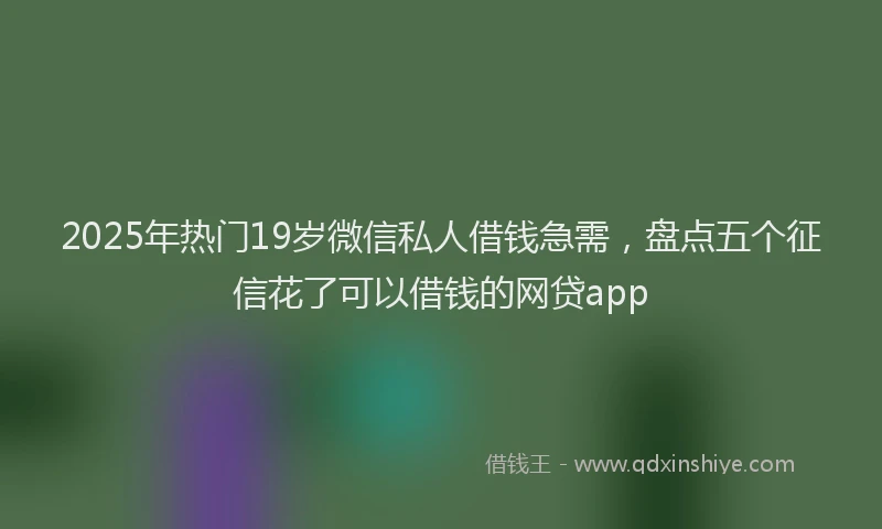 2025年热门19岁微信私人借钱急需，盘点五个征信花了可以借钱的网贷app