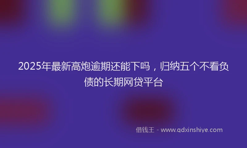 2025年最新高炮逾期还能下吗，归纳五个不看负债的长期网贷平台