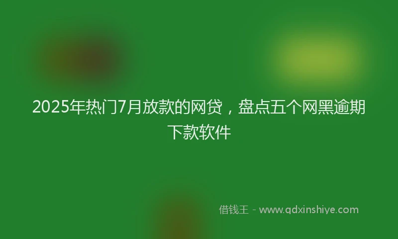2025年热门7月放款的网贷，盘点五个网黑逾期下款软件