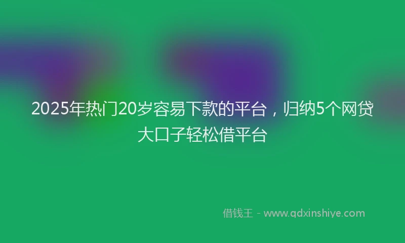 2025年热门20岁容易下款的平台，归纳5个网贷大口子轻松借平台
