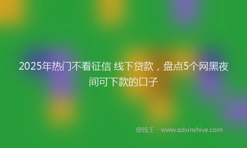 2025年热门不看征信 线下贷款，盘点5个网黑夜间可下款的口子