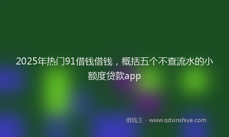 2025年热门91借钱借钱，概括五个不查流水的小额度贷款app