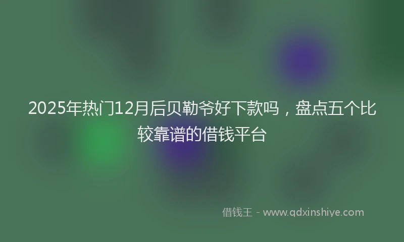 2025年热门12月后贝勒爷好下款吗，盘点五个比较靠谱的借钱平台