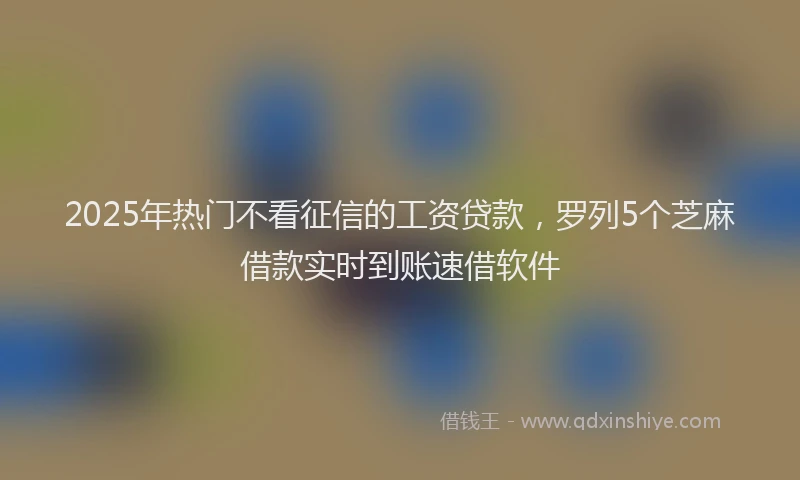 2025年热门不看征信的工资贷款，罗列5个芝麻借款实时到账速借软件