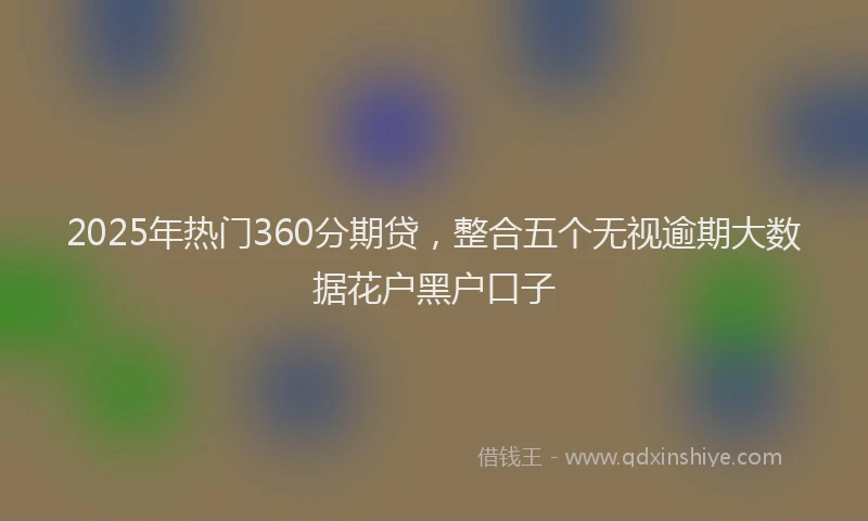 2025年热门360分期贷，整合五个无视逾期大数据花户黑户口子
