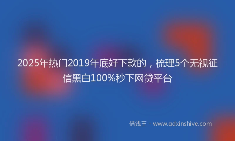 2025年热门2019年底好下款的，梳理5个无视征信黑白100%秒下网贷平台