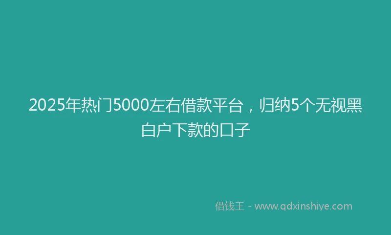2025年热门5000左右借款平台，归纳5个无视黑白户下款的口子