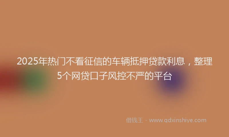 2025年热门不看征信的车辆抵押贷款利息,整理5个网贷口子风控不严的平台