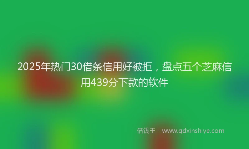 2025年热门30借条信用好被拒，盘点五个芝麻信用439分下款的软件