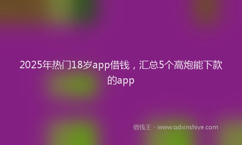 2025年热门18岁app借钱，汇总5个高炮能下款的app