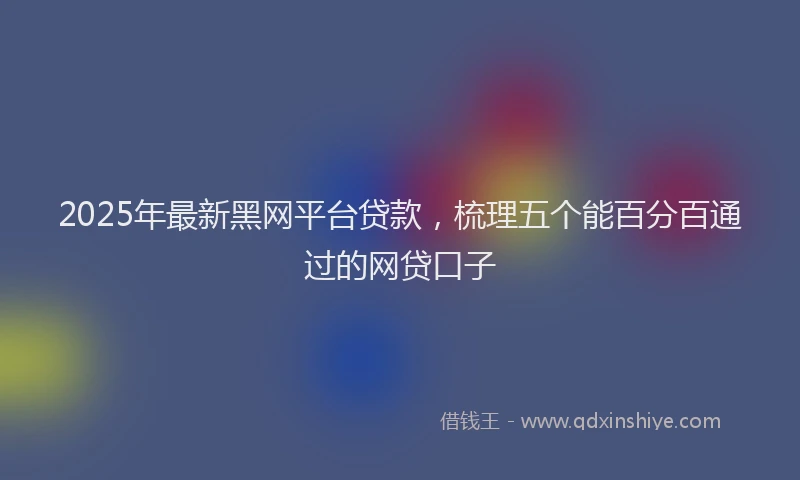 2025年最新黑网平台贷款，梳理五个能百分百通过的网贷口子