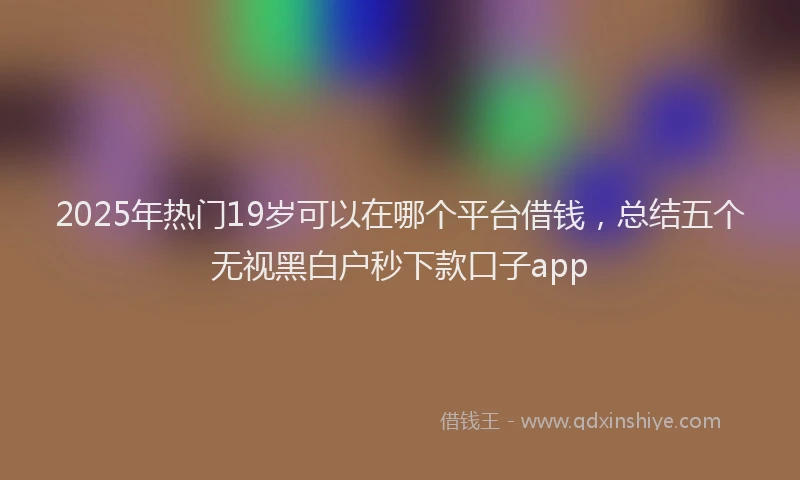 2025年热门19岁可以在哪个平台借钱，总结五个无视黑白户秒下款口子app