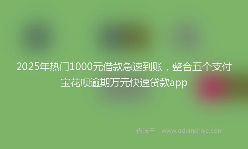 2025年热门1000元借款急速到账，整合五个支付宝花呗逾期万元快速贷款app