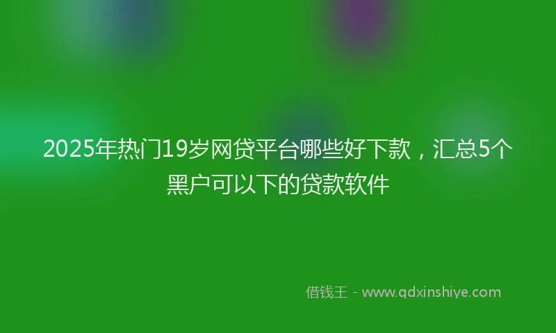 2025年热门19岁网贷平台哪些好下款，汇总5个黑户可以下的贷款软件