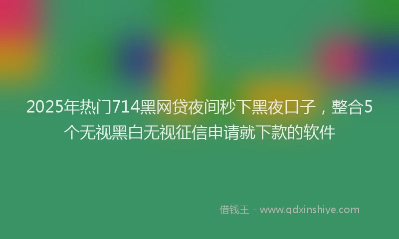 2025年热门714黑网贷夜间秒下黑夜口子，整合5个无视黑白无视征信申请就下款的软件