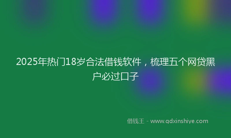 2025年热门18岁合法借钱软件，梳理五个网贷黑户必过口子