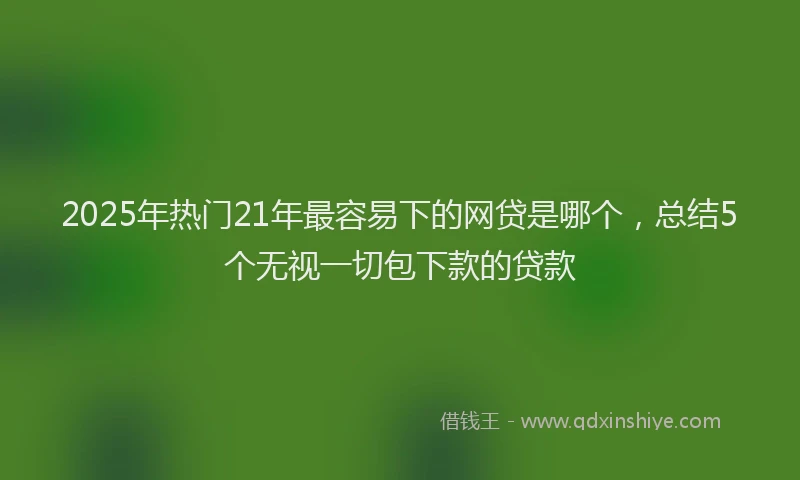 2025年热门21年最容易下的网贷是哪个，总结5个无视一切包下款的贷款
