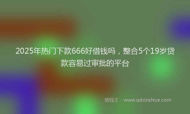 2025年热门下款666好借钱吗，整合5个19岁贷款容易过审批的平台