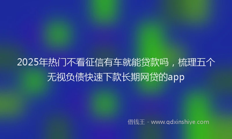 2025年热门不看征信有车就能贷款吗，梳理五个无视负债快速下款长期网贷的app
