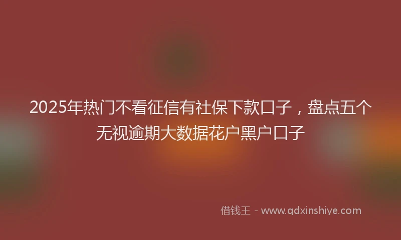 2025年热门不看征信有社保下款口子，盘点五个无视逾期大数据花户黑户口子