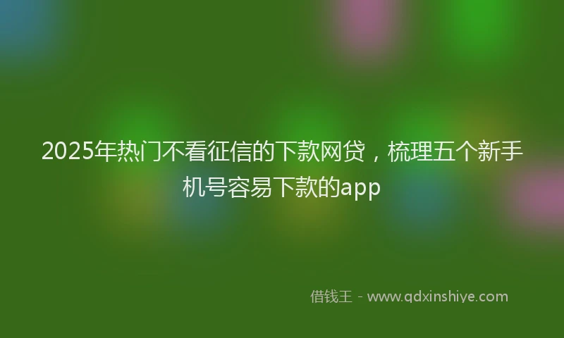 2025年热门不看征信的下款网贷，梳理五个新手机号容易下款的app