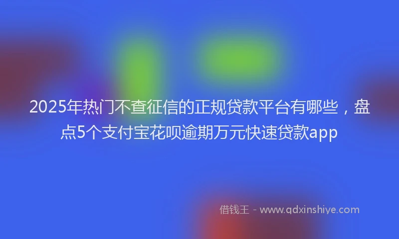 2025年热门不查征信的正规贷款平台有哪些，盘点5个支付宝花呗逾期万元快速贷款app