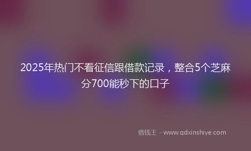 2025年热门不看征信跟借款记录，整合5个芝麻分700能秒下的口子