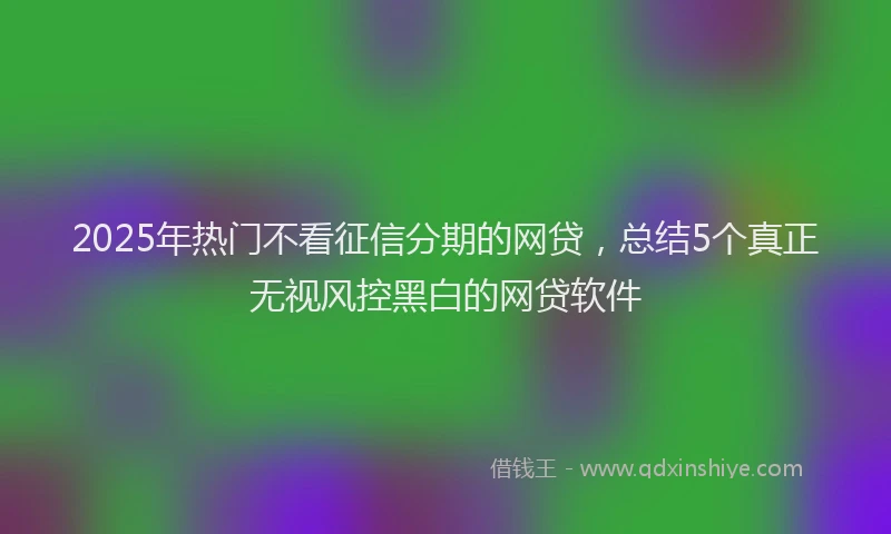 2025年热门不看征信分期的网贷，总结5个真正无视风控黑白的网贷软件