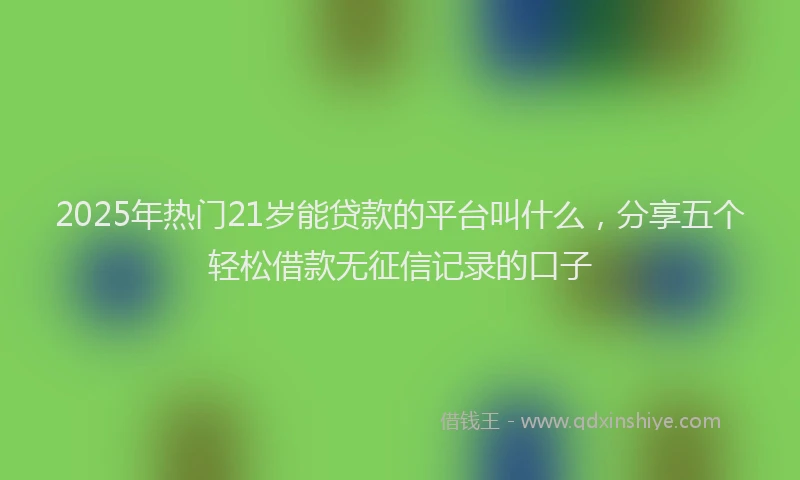 2025年热门21岁能贷款的平台叫什么，分享五个轻松借款无征信记录的口子