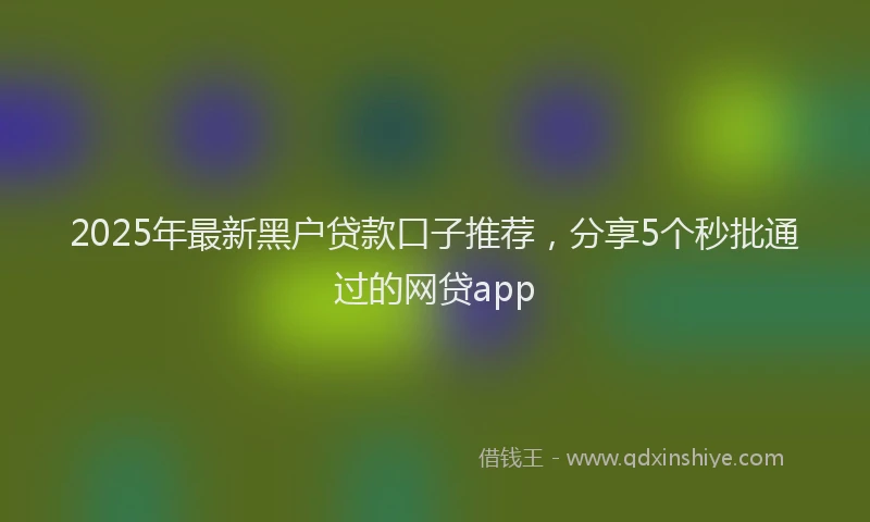 2025年最新黑户贷款口子推荐，分享5个秒批通过的网贷app