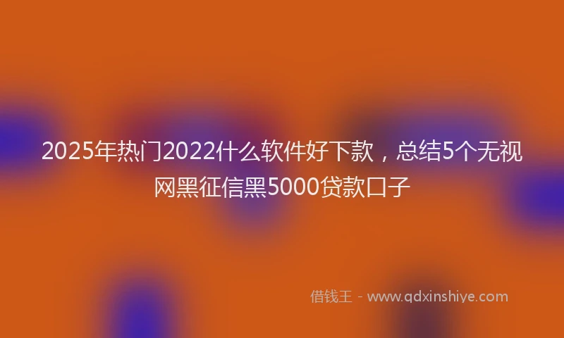 2025年热门2022什么软件好下款，总结5个无视网黑征信黑5000贷款口子