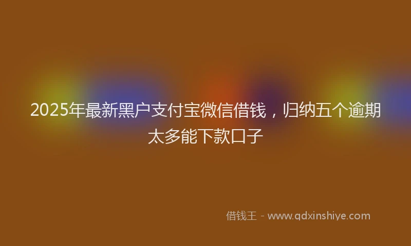 2025年最新黑户支付宝微信借钱，归纳五个逾期太多能下款口子