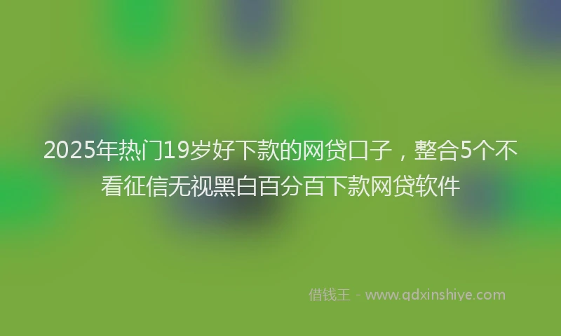 2025年热门19岁好下款的网贷口子，整合5个不看征信无视黑白百分百下款网贷软件