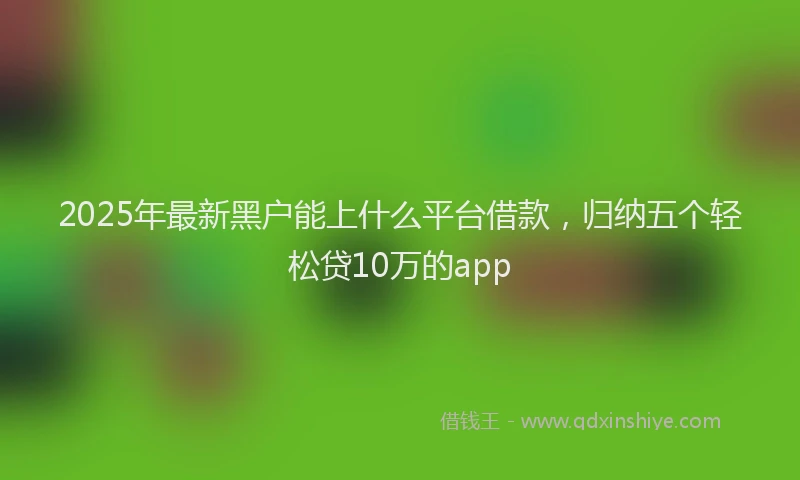2025年最新黑户能上什么平台借款，归纳五个轻松贷10万的app