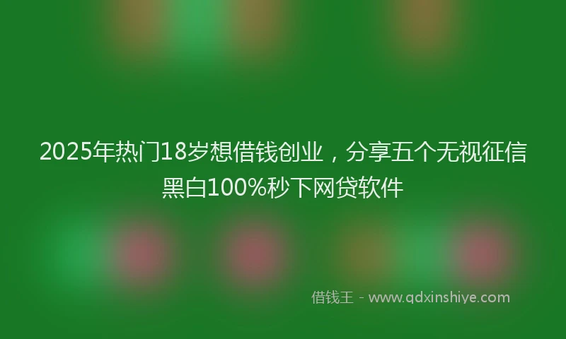 2025年热门18岁想借钱创业，分享五个无视征信黑白100%秒下网贷软件